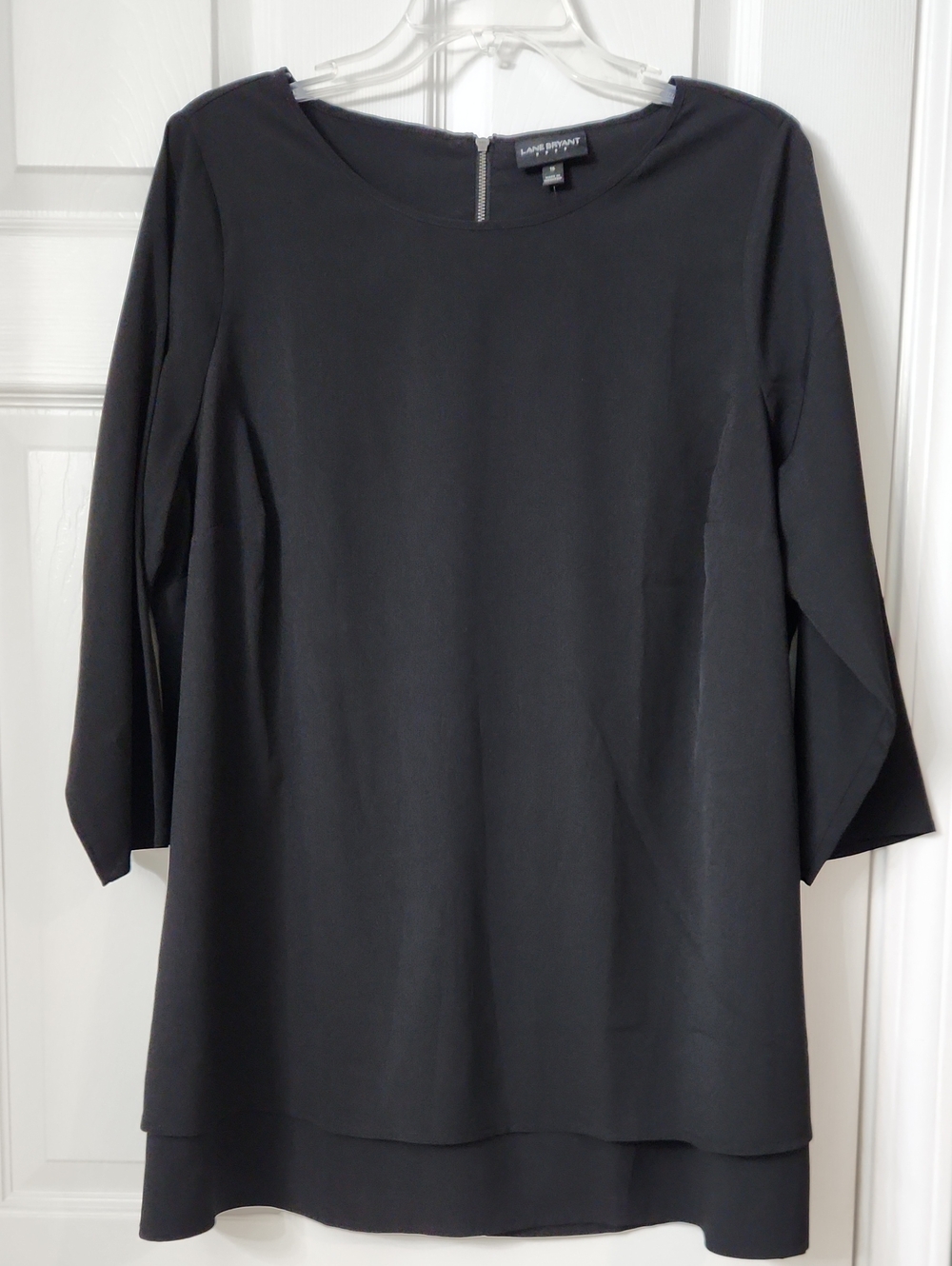 Lane Bryant Black Layered Hem Blouse